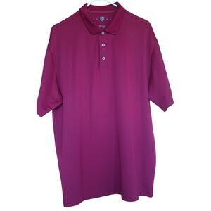 Nike Golf Shirt Men's XL Wine Colored Polo Style Logo on Sleeve Tech Fabric